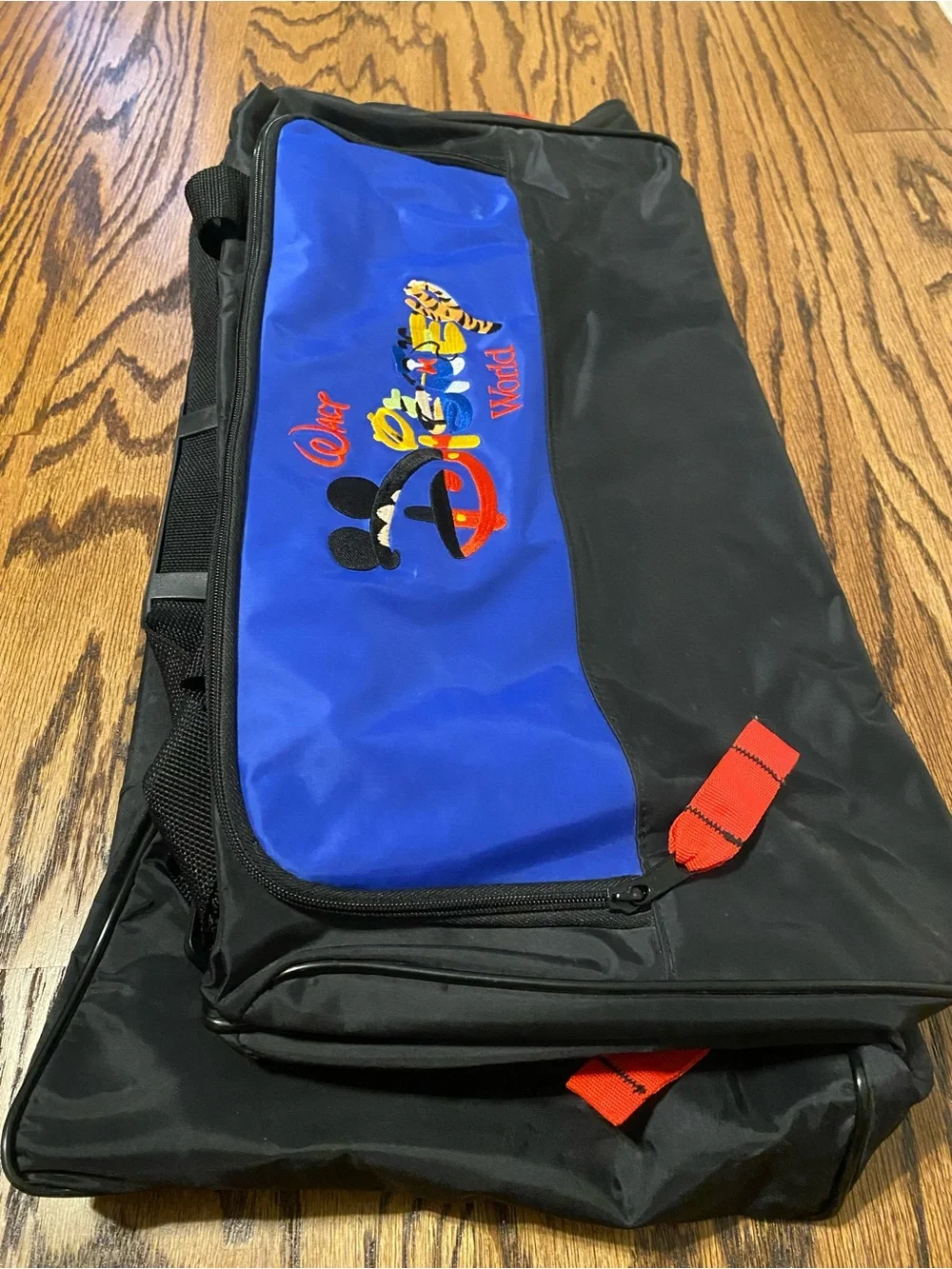 Disney Blue and Black Duffel Bag with Red Accent large